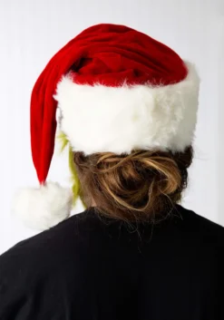 Grinch Costume Hat With Fur Beard 8 Grinch Costume Hat With Fur Beard -Fun Costumes Shop mister grinch hat with fur beard alt 3