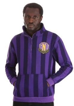 Cakeworthy Nevermore Academy 1/4 Zip Pullover For Adults -Fun Costumes Shop nevermore academy 1 4 zip pullover alt 2