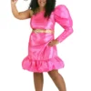 Women's 80s Pink Pop Star Plus Size Costume