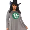 LEG AVENUE Women's Plus Size Basic Witch Jersey Dress Costume