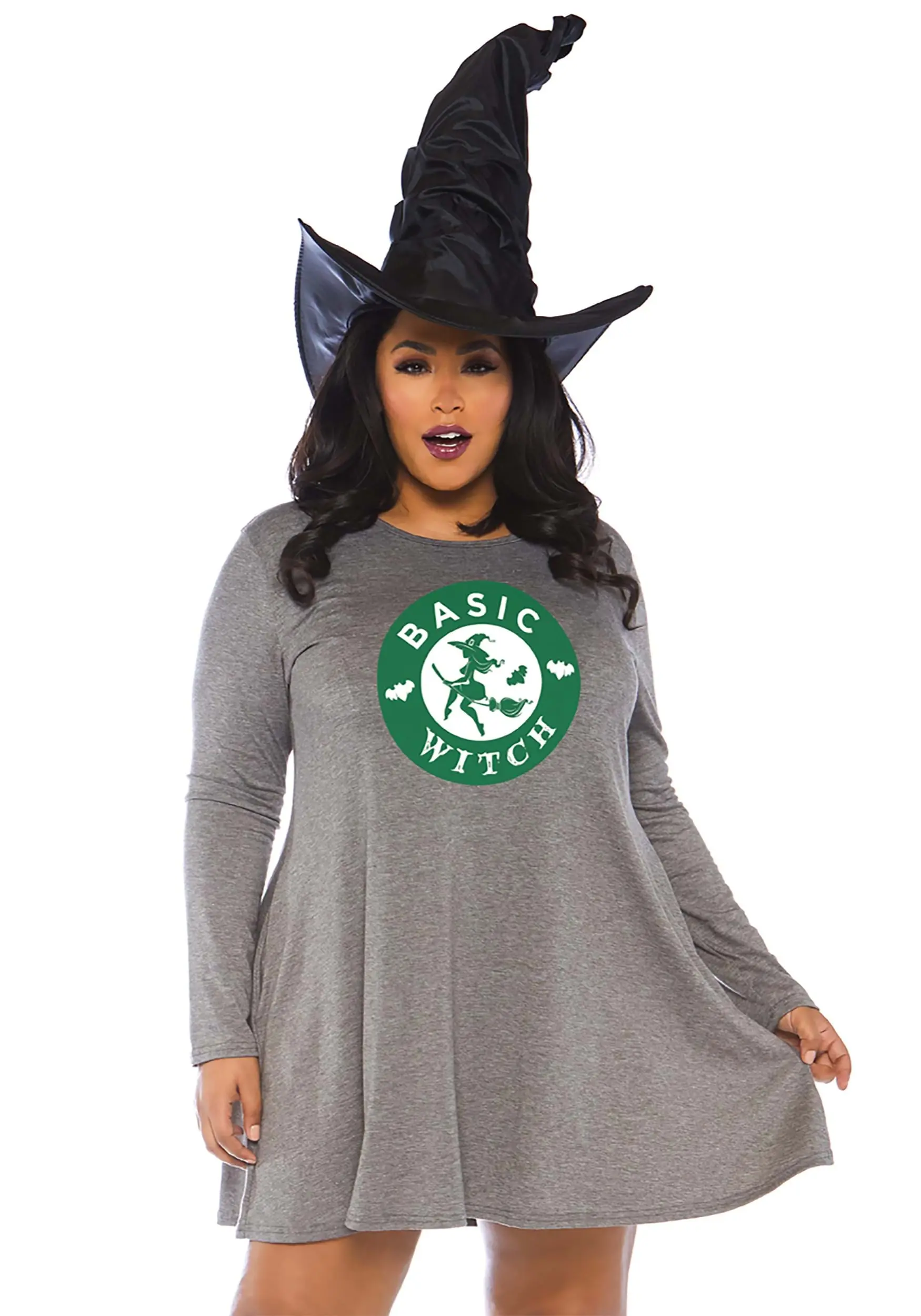 LEG AVENUE Women's Plus Size Basic Witch Jersey Dress Costume 1 LEG AVENUE Women's Plus Size Basic Witch Jersey Dress Costume