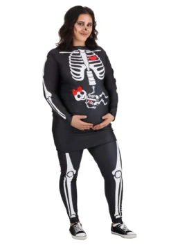 Plus Size Maternity Skeleton Costume For Women