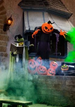 Light Up Pumpkin Fence 4 Light Up Pumpkin Fence -Fun Costumes Shop pumpkin fence w green light alt 1