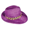 Purple Velvet Leopard Costume Pimp Hat