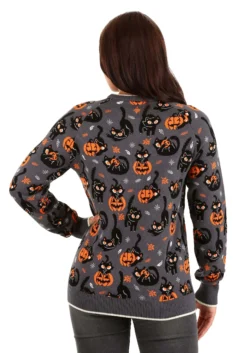Adult Quirky Kitty Halloween Sweater -Fun Costumes Shop quirky kitty halloween sweater for adults alt6