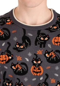 Adult Quirky Kitty Halloween Sweater -Fun Costumes Shop quirky kitty halloween sweater for adults alt7