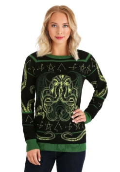 Rage Of Cthulhu Halloween Sweater For Adults -Fun Costumes Shop rage of cthulhu ugly halloween sweater alt 9