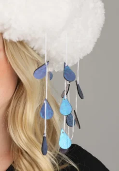 Adult Sherpa Light-Up Rain Cloud Costume Hat -Fun Costumes Shop rain cloud plush hat alt 2