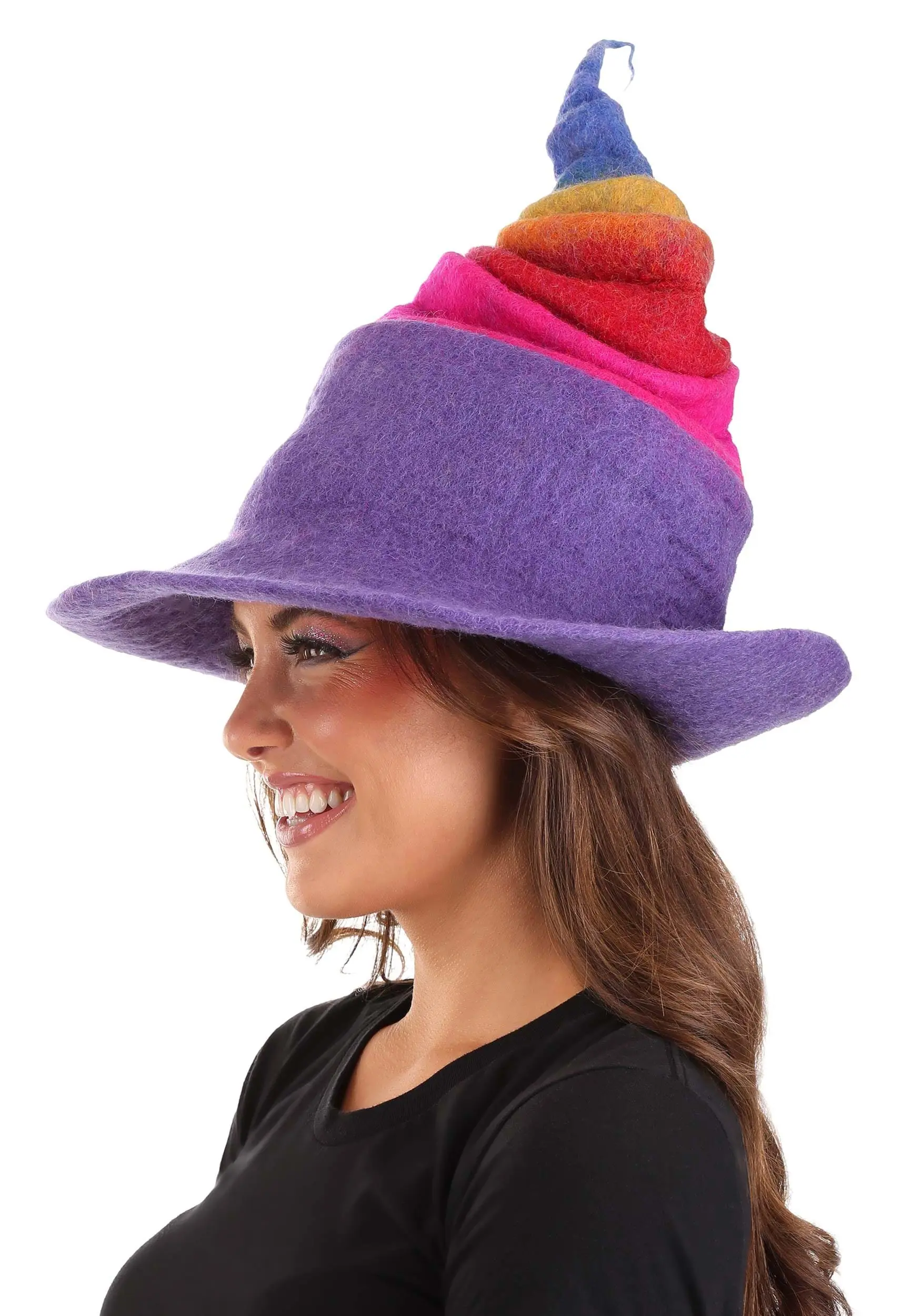 Adult Rainbow Borealis Heartfelted Witch Costume Hat 3 Adult Rainbow Borealis Heartfelted Witch Costume Hat - Image 3