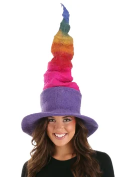 Adult Rainbow Borealis Heartfelted Witch Costume Hat 12 Adult Rainbow Borealis Heartfelted Witch Costume Hat -Fun Costumes Shop rainbow borealis heartfelted witch hat alt 3