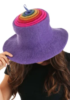 Adult Rainbow Borealis Heartfelted Witch Costume Hat 13 Adult Rainbow Borealis Heartfelted Witch Costume Hat -Fun Costumes Shop rainbow borealis heartfelted witch hat alt 4