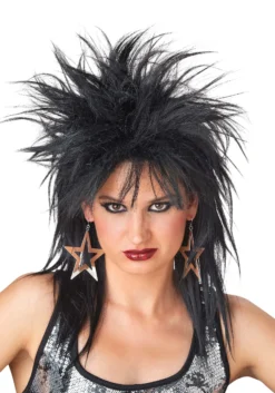 Black Rocker Wig For Women