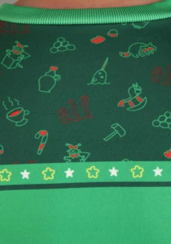 Santa's Coming Elf Adult Ugly Christmas Sweatshirt 20 Santa's Coming Elf Adult Ugly Christmas Sweatshirt -Fun Costumes Shop santas coming elf ugly christmas sweatshirt alt 3