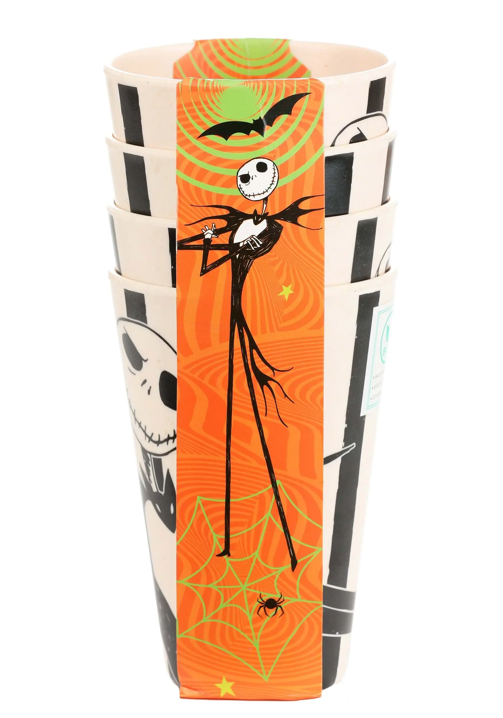 Set Of 4 Disney Nightmare Before Christmas Jack Striped Tumblers 1 Set Of 4 Disney Nightmare Before Christmas Jack Striped Tumblers