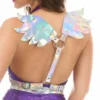 Women's Silver Holo Body Harness W/Wings