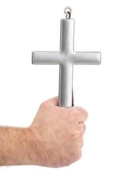 Silver Monk Cross Accessory -Fun Costumes Shop silver monk cross alt 2