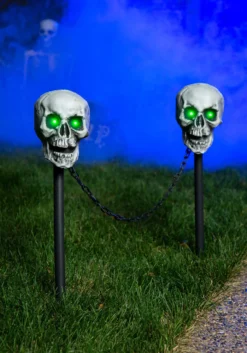 Set Of 4 Skull Pathway Lights -Fun Costumes Shop skull pathway lights 4pc m38441 alt 2