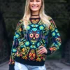 Sugar Skull Halloween Adult Sweater