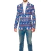 Opposuits Suitmeister Nordic Christmas Blue Blazer
