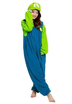 Super Mario Brothers Adult Luigi Kigurumi Costume -Fun Costumes Shop super mario brothers adult luigi kigurumi costume alt 2
