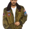LEG AVENUE Mens Top Gun Nylon Bomber Jacket Costume