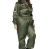 LEG AVENUE Top-Gun Women's Plus Size Flight Suit Costume