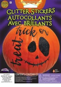 Fun World Pumpkin Glitter Trick Or Treat Sticker Kit -Fun Costumes Shop trick or treat pumpkin glitter sticker kit alt 1