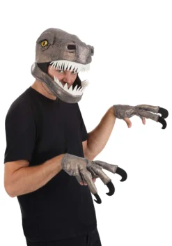 Jawesome Velociraptor Costume Hat & Gloves Set 9 Jawesome Velociraptor Costume Hat & Gloves Set -Fun Costumes Shop velociraptor jawesome hat alt 4