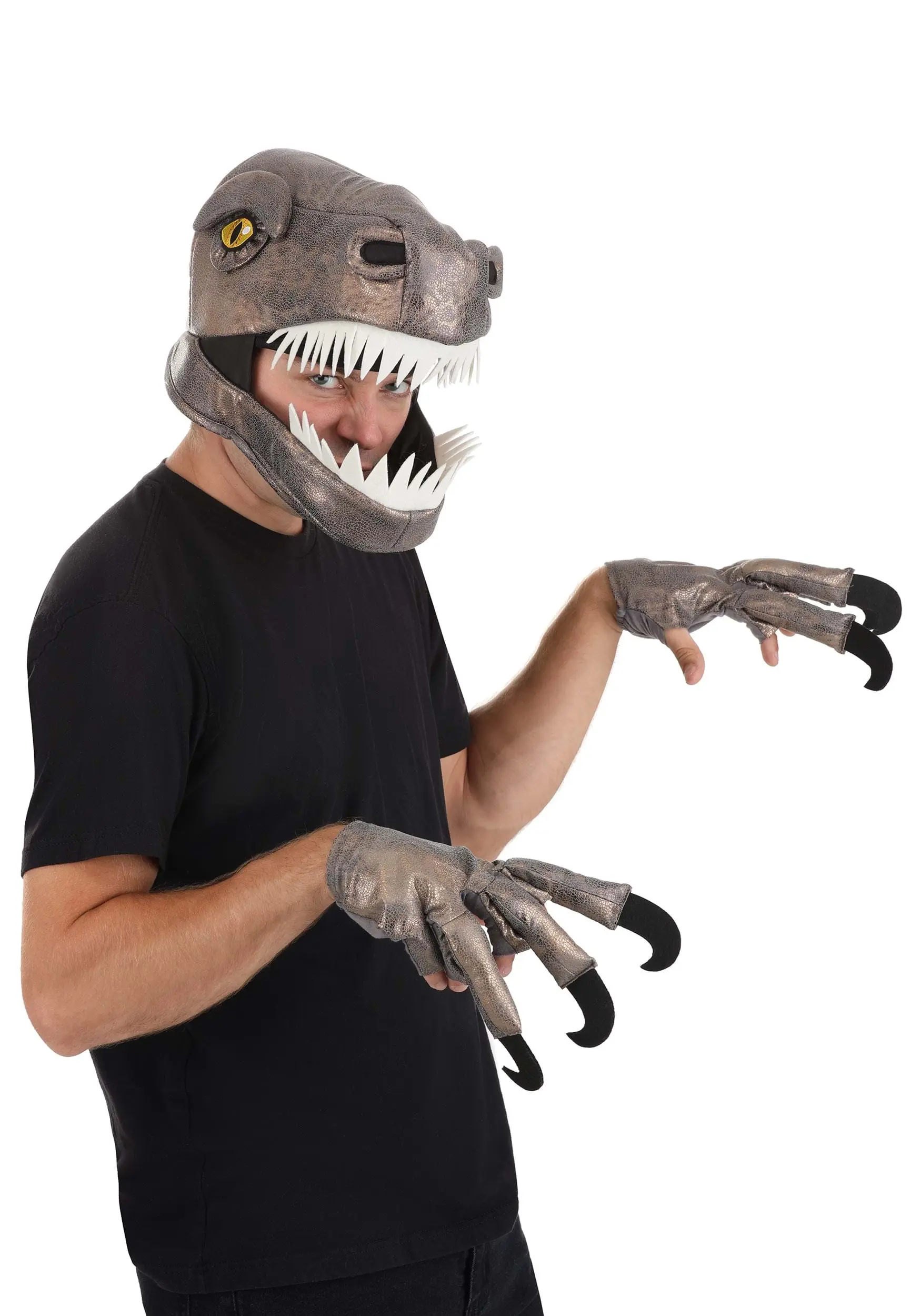 Jawesome Velociraptor Costume Hat & Gloves Set 5 Jawesome Velociraptor Costume Hat & Gloves Set - Image 5