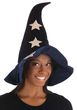Velvet Stars Costume Witch Hat -Fun Costumes Shop velvet stars witch hat alt 2