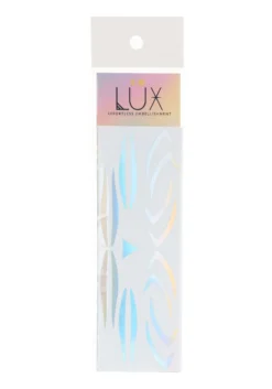 Lux Rainbow Chrome Vibe Checks Holographic Face Decals 3 Lux Rainbow Chrome Vibe Checks Holographic Face Decals -Fun Costumes Shop vibe checks holographic face decals in rainbow alt 1