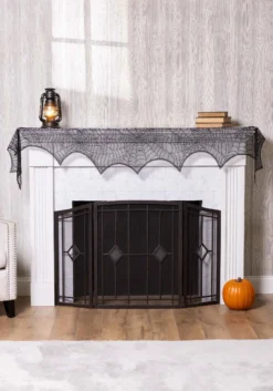 Webs Gone Wild Mantel Halloween Scarf Decoration