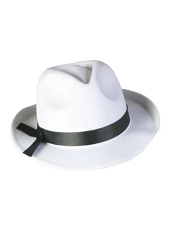 White Fedora Costume Hat Accessory