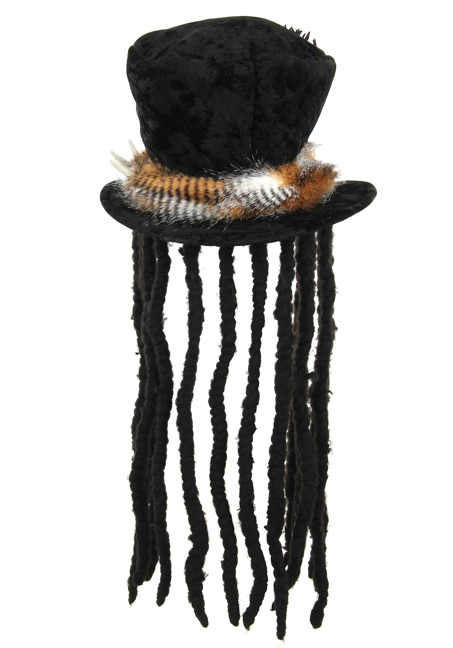 Witch Doctor Plush Costume Hat With Dreadlocks 2 Witch Doctor Plush Costume Hat With Dreadlocks - Image 2