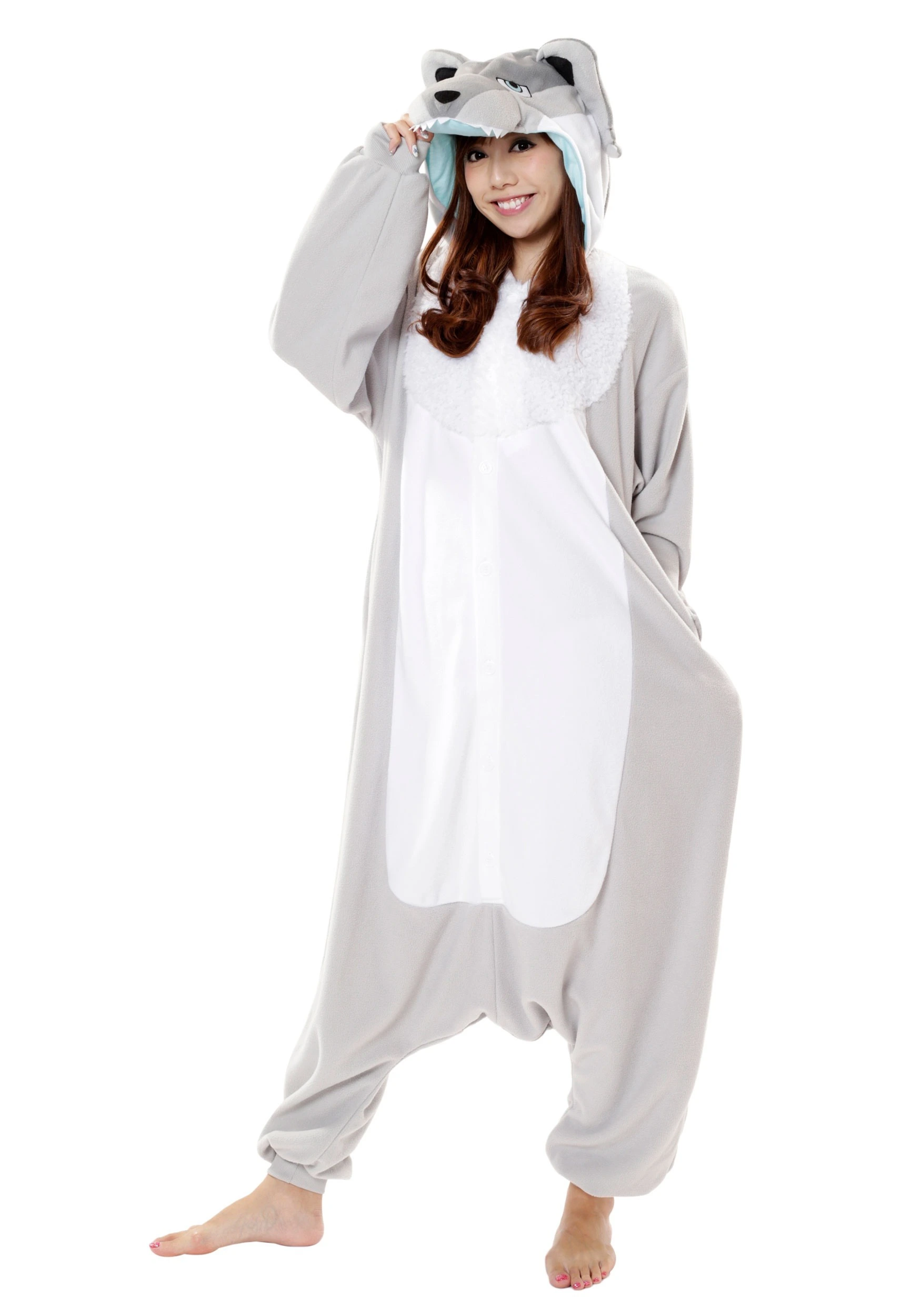Adult Wolf Kigurumi Costume 1 Adult Wolf Kigurumi Costume
