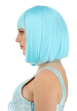 Bright Blue Bob Wig For Women -Fun Costumes Shop womens bright blue bob wig alt 3