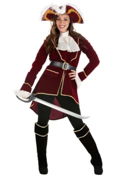 Women's Captain Hook Costume -Fun Costumes Shop womens captain blackheart costume alt 2