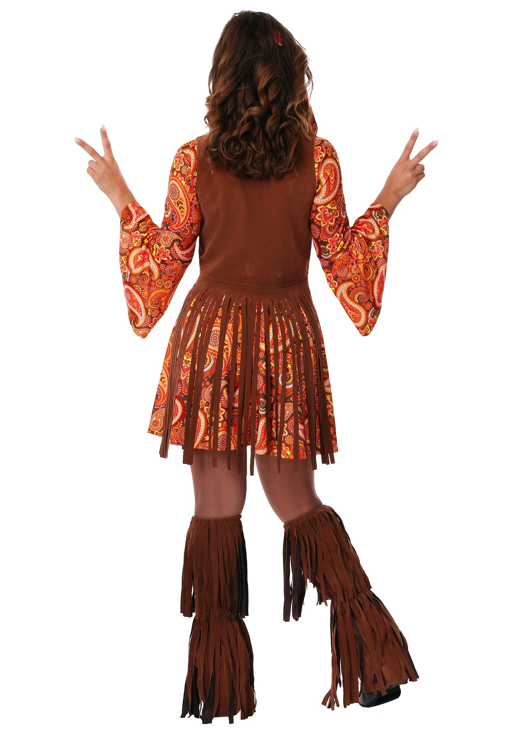 Women's Fringe Hippie Costume 2 Women's Fringe Hippie Costume - Image 2