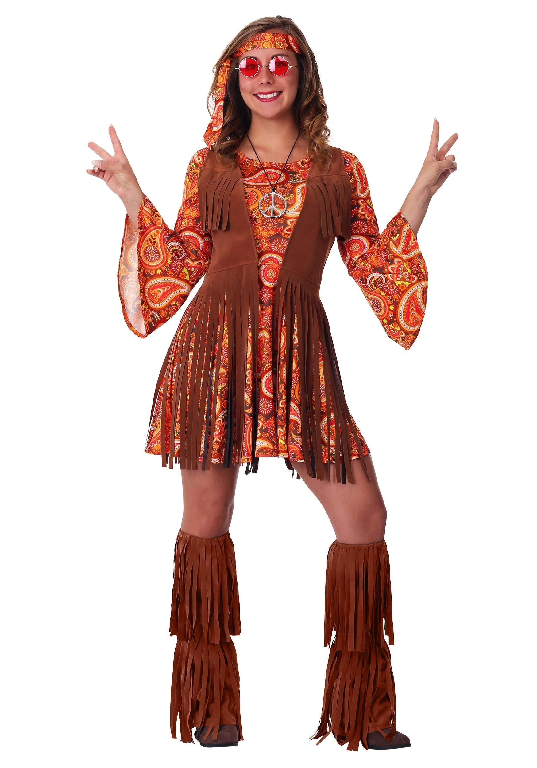 Women's Fringe Hippie Costume 1 Women's Fringe Hippie Costume