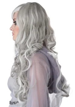 Gray Glow In The Dark Women's Wig -Fun Costumes Shop womens gray glow in the dark wig alt 2