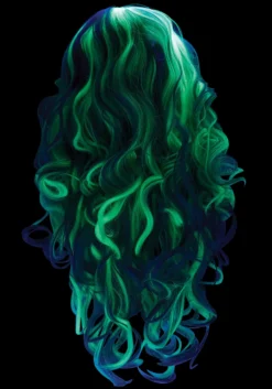 Gray Glow In The Dark Women's Wig -Fun Costumes Shop womens gray glow in the dark wig alt 4