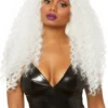 LEG AVENUE Curly Long Women's White Wig