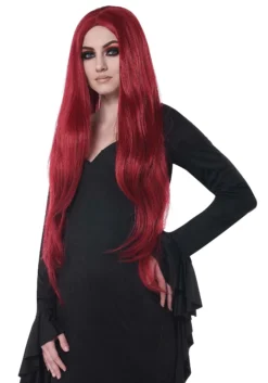 Long Dark Red Wig For Women