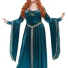 Plus Size Lady Guinevere Women's Teal Costume Dress