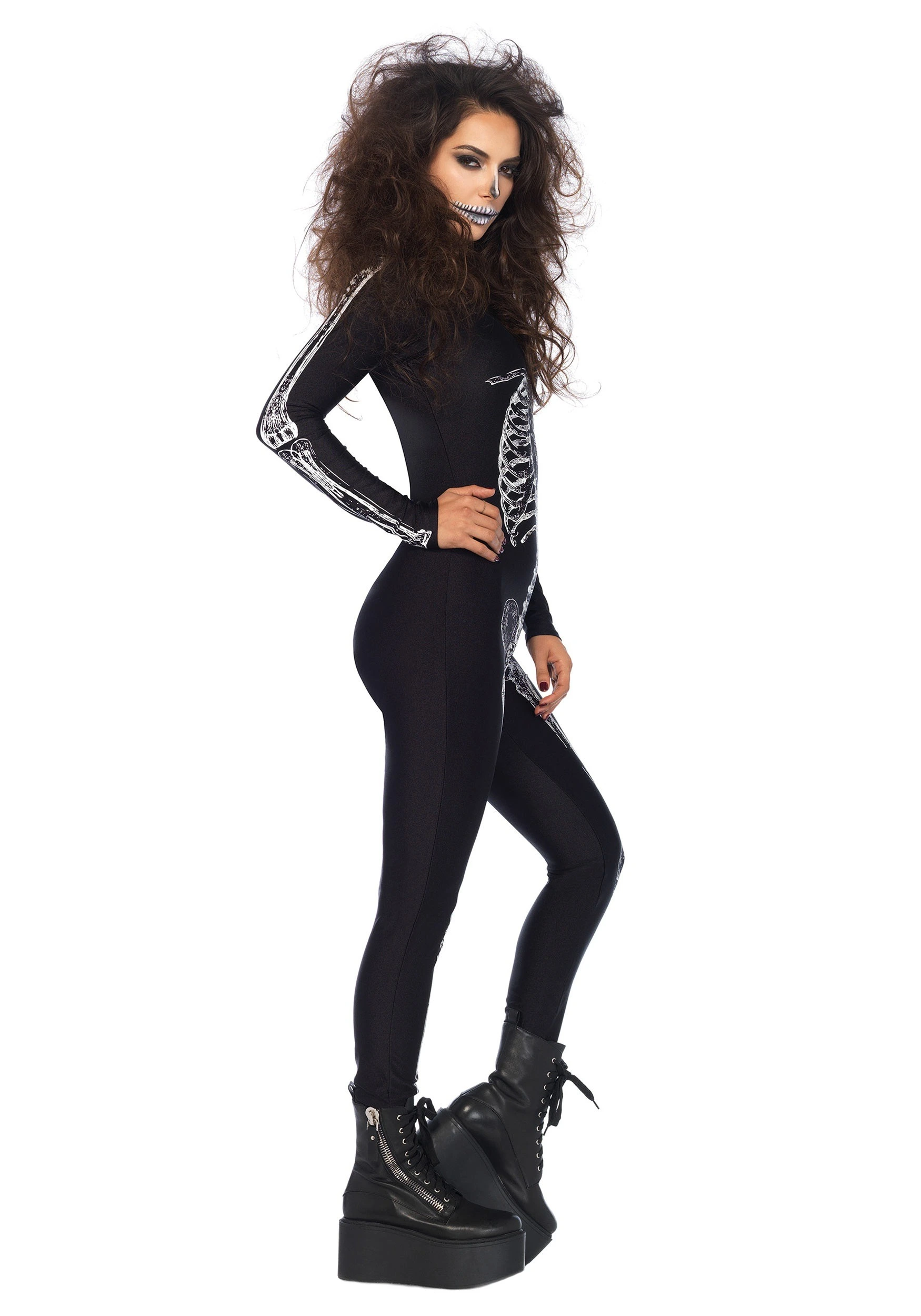 LEG AVENUE Women's X-Ray Skeleton Catsuit Costume 2 LEG AVENUE Women's X-Ray Skeleton Catsuit Costume - Image 2