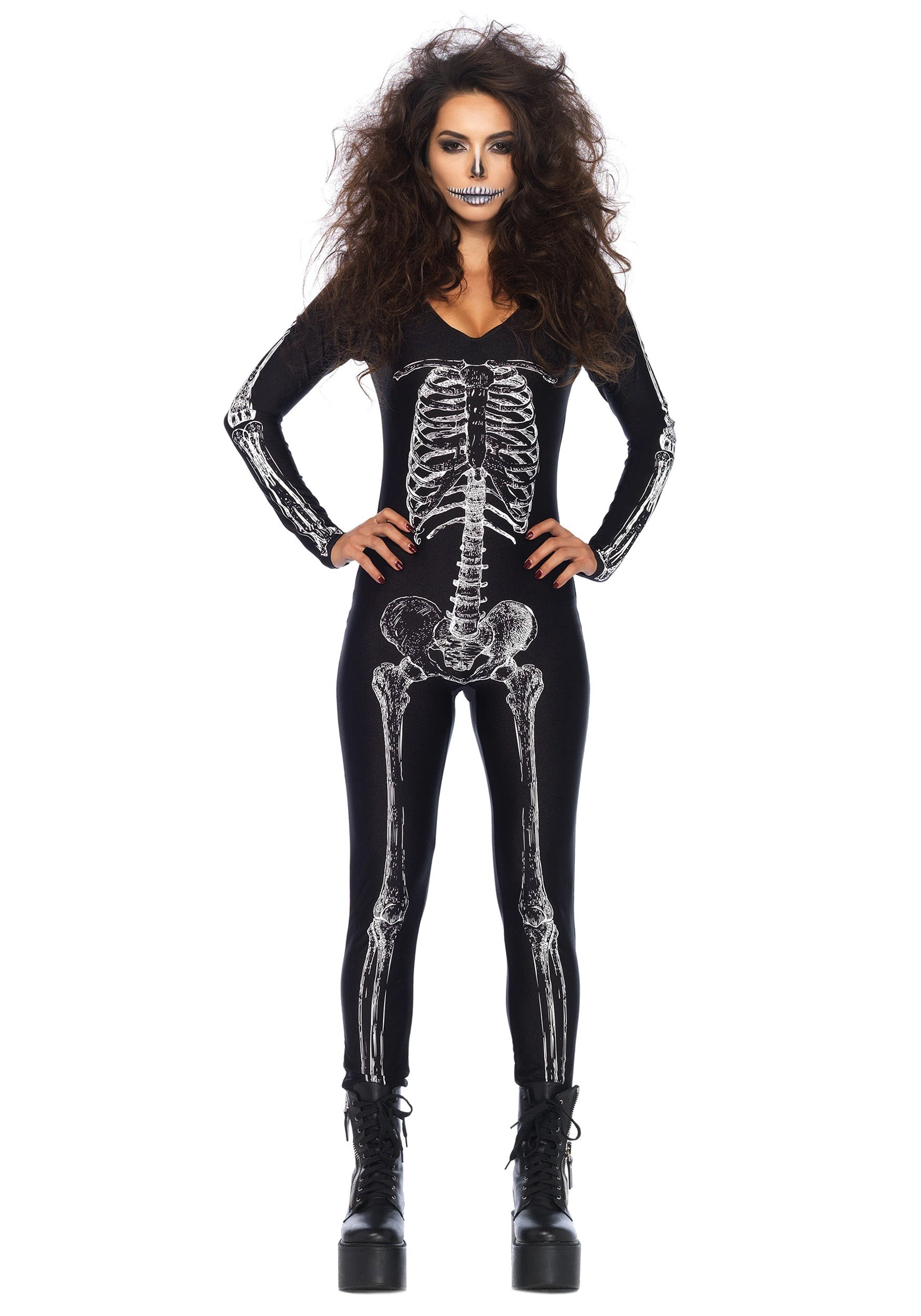 LEG AVENUE Women's X-Ray Skeleton Catsuit Costume 1 LEG AVENUE Women's X-Ray Skeleton Catsuit Costume