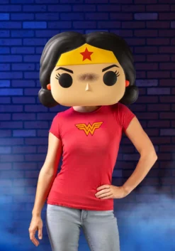 Disguise Funko POP! Wonder Woman Mask For Adults -Fun Costumes Shop wonder woman funko half mask alt 6