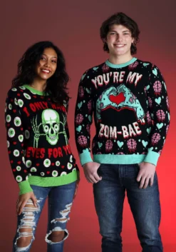 You're My Zom-Bae Valentines Day Adult Sweater 11 You're My Zom-Bae Valentines Day Adult Sweater -Fun Costumes Shop youre my zom bae valentines day sweater alt 1