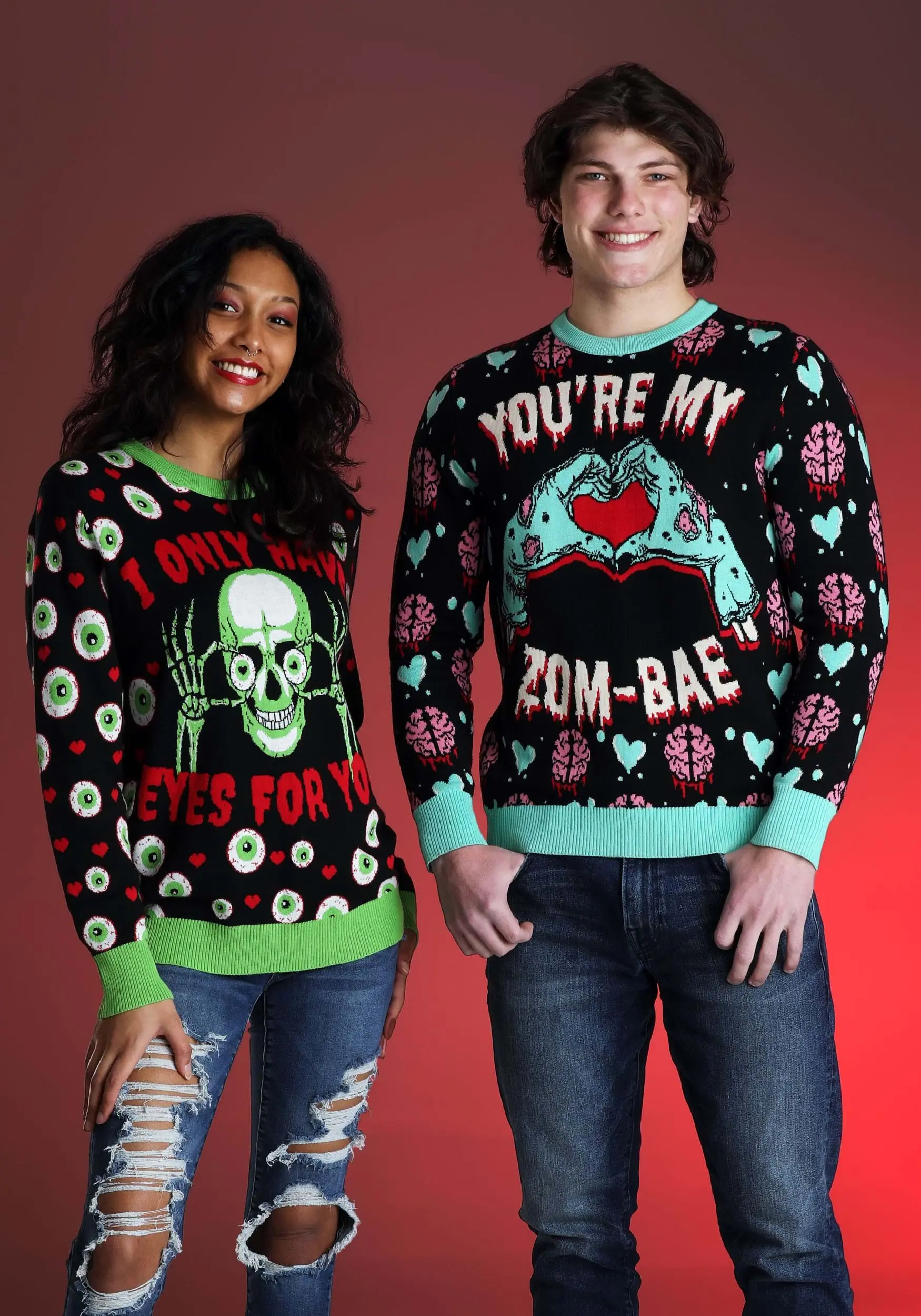 You're My Zom-Bae Valentines Day Adult Sweater 3 You're My Zom-Bae Valentines Day Adult Sweater - Image 3