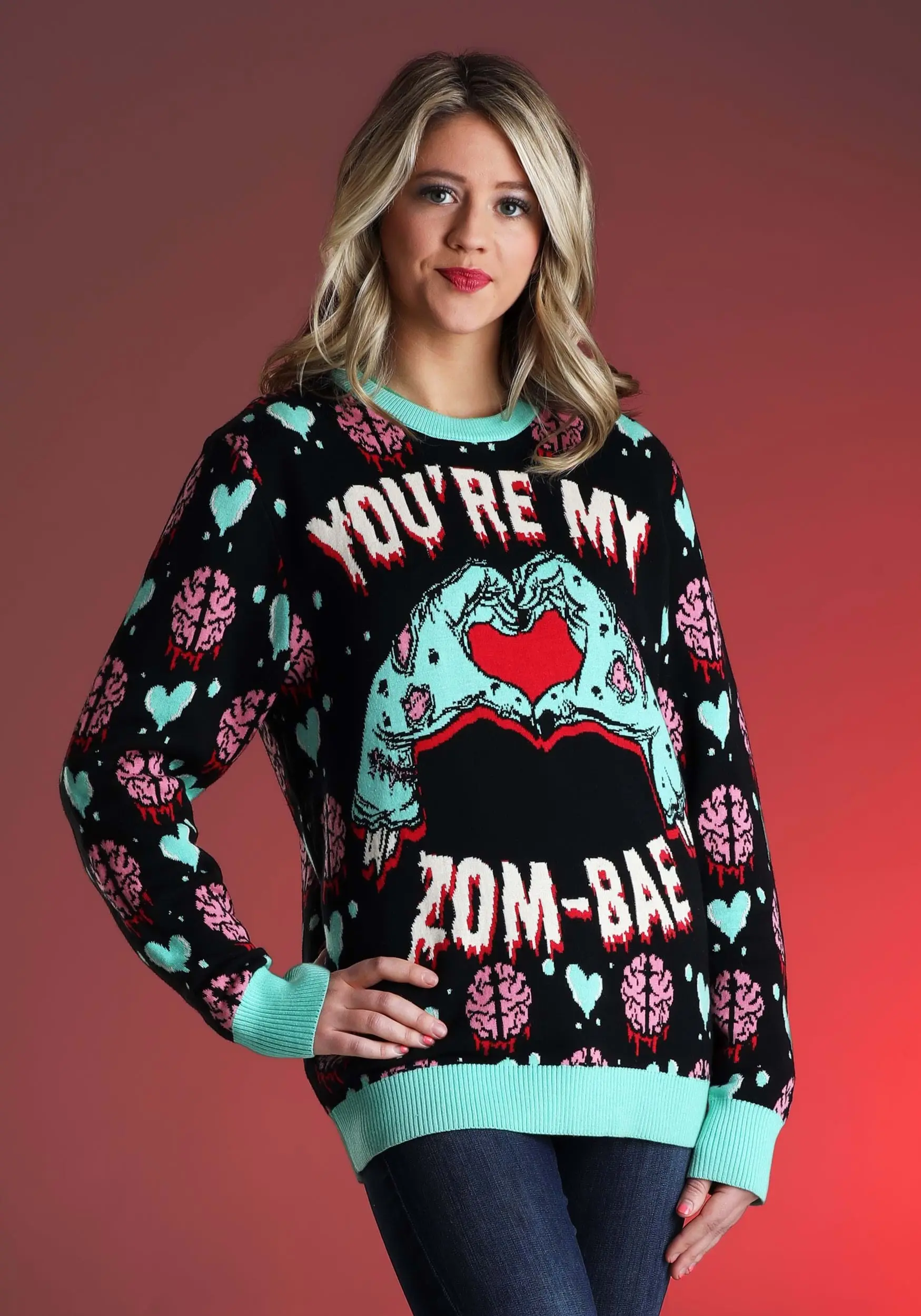 You're My Zom-Bae Valentines Day Adult Sweater 2 You're My Zom-Bae Valentines Day Adult Sweater - Image 2